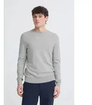 Rundhalspullover BLEND "BHBAGGE CREW KNIT", Herren, Gr. 3XL, grau (limestone),