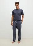 Pyjama MARC O'POLO, Herren, Gr. S, grau (blau gestreift, blau), Jersey, Obermaterial: