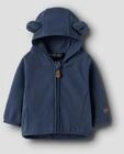 Kapuzenfleecejacke NAME IT "NBNMEEKO FLEECE JACKET MELANGE", Jungen, Gr. 80, blau