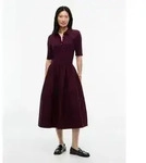 Midikleid TOMMY HILFIGER "5X2 RIB F&F MIDI S/S POLO DRESS", Damen, Gr. S...