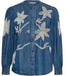 Langarmbluse CULTURE "Damen Bluse langarm CUchatarina", Damen, Gr. M, blau...