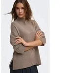Strickpullover ONLY "ONLMARY LS HIGH NECK SLIT KNT NOOS", Damen, Gr. M, beige...