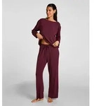 Pyjama HUNKEM&Ouml;LLER "Essential Jersey Long-Sleeved Jacket", Damen, Gr. XS, lila, 92%