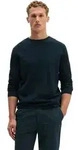 Rundhalspullover MARC O'POLO, Herren, Gr. M, blau (schwarz navy), Strick,