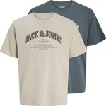 T-Shirt JACK & JONES "JJEDENVER LOGO TEE SS O-NECK 2PK MP", Herren, Gr. XS,...