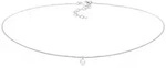 Collier ELLI "Choker mit Anh&auml;nger Mondstein Rund 925 Silber" Gr. 36, silber,