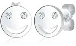 Paar Ohrstecker ELLI "mit Smiling Face 925 Silber, mit Kristallen von...