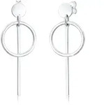 Paar Ohrh&auml;nger ELLI "Ohrringe H&auml;nger Pl&auml;ttchen Kreis Basic 925 Silber" Gr....