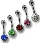 Bauchnabelpiercing ZEEME "Set 5-teilig 316L CHS Swarovski Kristalle", bunt
