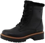 TOM TAILOR Winterstiefelette Blockabsatz, Winterboots mit Fellimitat am Schaftrand