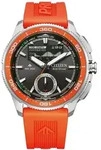 Quarzuhr CITIZEN "Wave Tracker", orange (orange, schwarz), Armbanduhren, Herren,