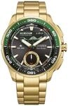 Quarzuhr CITIZEN "Wave Tracker", gold (goldfarben, schwarz), Armbanduhren, Herren,