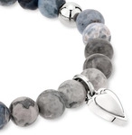 Armband LIEBESKIND BERLIN "Schmuck Geschenk Edelstahl Mini Metal Heart, Herz", blau