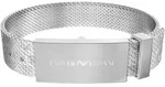 Armband EMPORIO ARMANI, silber (edelstahlfarben), Armb&auml;nder, Herren, 25cm,