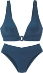Triangel-Bikini LASCANA, Damen, Gr. 40, Cup C/D, blau (petrol),...