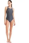Badeanzug ARENA "W DYNAMO ONE PIECE R", Damen, Gr. 46, N-Gr, grau (asphalt,...