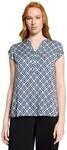 Schlupfbluse BETTY BARCLAY "Damen kurzarm", Damen, Gr. 40, blau (blau, wei&szlig;),