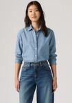 Hemdbluse LEVI'S "CARLILE CLASSIC POPLIN SHIRT", Damen, Gr. S (36), blau (why hello),