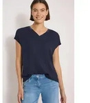 Kurzarmbluse CECIL, Damen, Gr. XL (44), blau (urban dunkelblau), Stoff,...