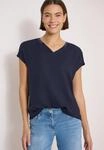 Kurzarmbluse CECIL, Damen, Gr. XL (44), blau (urban dunkelblau), Stoff, Vorderseite: