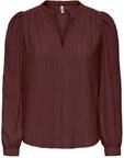Blusenshirt ONLY "ONLMINNA L/S TOP JRS", Damen, Gr. XS, braun (decadent chocolate),