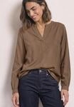 Langarmbluse STREET ONE, Damen, Gr. 34, braun (sanded amber), Stoff, 100% Viskose,
