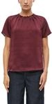 s.Oliver BLACK LABEL Kurzarmbluse Sommerbluse mit gerafftem Rundhals