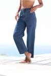 Ankle-Jeans BUFFALO "in modischem Barrel-Stil", Damen, Gr. 40, N-Gr, dunkelblau
