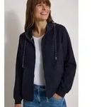 Sweatjacke CECIL, Damen, Gr. M (40), blau (urban dunkelblau), Sweatware, 95%