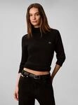 Calvin Klein Jeans Rollkragenpullover "WOVEN LABEL T-NECK SWEATER" Regular fit mit