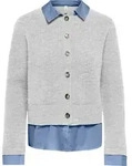 Strickjacke ONLY "ONLALIVIA LS WOVEN MIX CARDIGAN CS KNT", Damen, Gr. XS, grau...