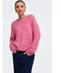 Strickpullover ONLY "ONLSMILLA LS LOOSE O-NECK CS KNT", Damen, Gr. M, fuchsia rot