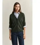 Cardigan GANT "SUPERFINE LAMBSWOOL", Damen, Gr. S, gr&uuml;n (mossy gr&uuml;n), Strick,
