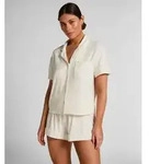 Pyjama HUNKEM&Ouml;LLER "Essential Jersey Short", Damen, Gr. XL, wei&szlig;, 92% Viskose, 8%