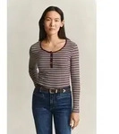 Longsleeve GANT, Damen, Gr. XS, braun (schwarzend wine), Jersey, Obermaterial: 95%