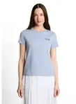 Kurzarmshirt TOM TAILOR DENIM, Damen, Gr. XXL, foggy sky, Jersey, Obermaterial:...
