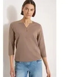 Tunikashirt CECIL, Damen, Gr. 3XL, braun (cocoa taupe), Web, 100% Baumwolle,