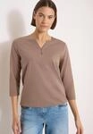 Tunikashirt CECIL, Damen, Gr. 3XL, braun (cocoa taupe), Web, 100% Baumwolle,