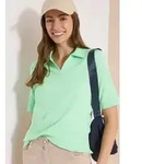 Poloshirt CECIL, Damen, Gr. M (40), gr&uuml;n (juicy lime), Jersey, Obermaterial:...