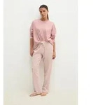 Pyjama MARC O'POLO "Mix & Match Cotton", Damen, Gr. XS, mauve, print, Jersey,