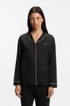 Pyjama BOSS "Dreamline_Long Set", Damen, Gr. S, schwarz (schwarz 001), Jersey,