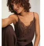 Pyjama HUNKEM&Ouml;LLER "Cami Cecilia", Damen, Gr. XS, braun, 100% Polyester,