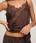 Pyjama HUNKEM&Ouml;LLER "Cami Cecilia", Damen, Gr. XS, braun, 100% Polyester,