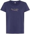 Pyjamaoberteil S.OLIVER, Damen, Gr. 44/46, blau (dunkelblau), Single Jersey,
