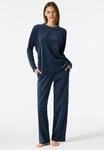 Schiesser Loungeanzug "Casual Velour" Rundhalsausschnitt, Velour-Qualit&auml;t