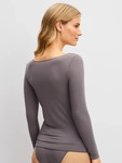 Langarmshirt CALIDA "Second Skin", Damen, Gr. L (48/50), grau (sparrow braun),...
