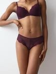 Slip TRIUMPH "Comfort Glam Hipster", Damen, Gr. 36, lila (claret), Spitze,