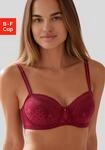 Schalen-BH S.OLIVER "Denise", Damen, Gr. 75, Cup C, rot (sangria), Spitze,