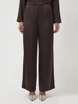 Y.A.S Anzughose "YASPELLA HW WIDE PANTS S. NOOS" mit Stretch, gl&auml;nzend