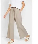 Palazzohose BONPRIX "Palazzo-Hose aus Musselin", Damen, Gr. 38, N-Gr, grau